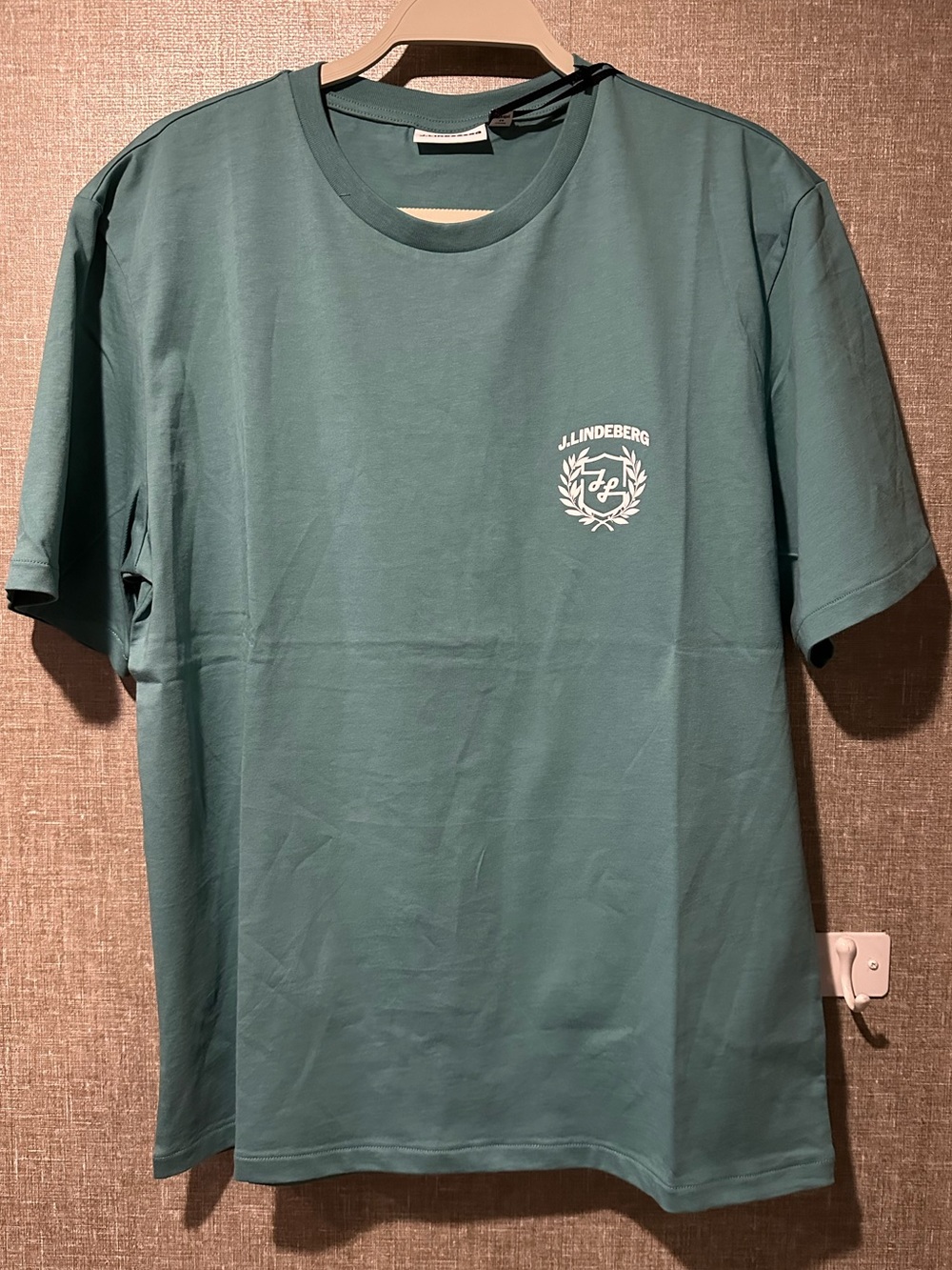 UNRELEASED 2027 NWT J.Lindeberg Men's Teal Crew Neck T-Shirt